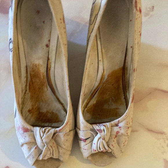 Handpainted canvas wedge sandals- Aliens - Picture 5 of 8